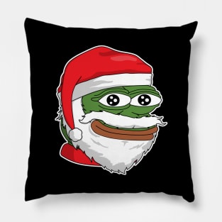 Santa Pepe FeelsOkayMan - White Outline Pillow