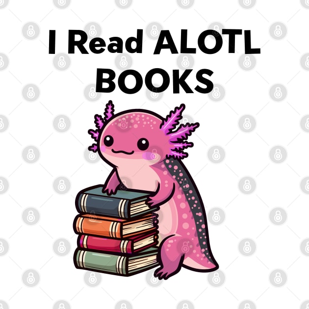 Kawaii Axolotl Book Lover by dinokate