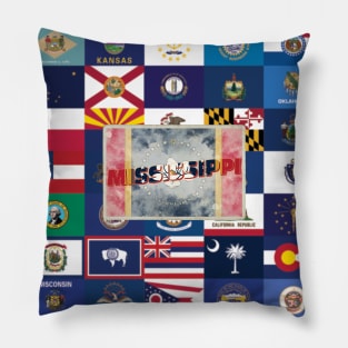 Mississippi vintage style retro souvenir Pillow