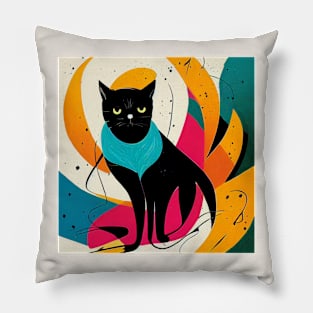 Abstract Cat Pillow