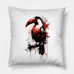 Tucan Portrait Ink Painting Pillow