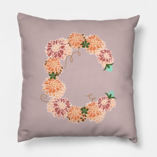 Letter C Floral Pillow