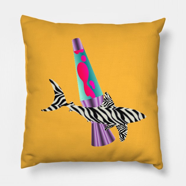 Zebra Shark Lava Lamp Pillow by RawSunArt