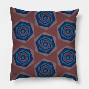 Hexagons Geometric Pattern Vintage Pillow