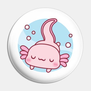 Cute Axolotl Relaxing In The Water Pin