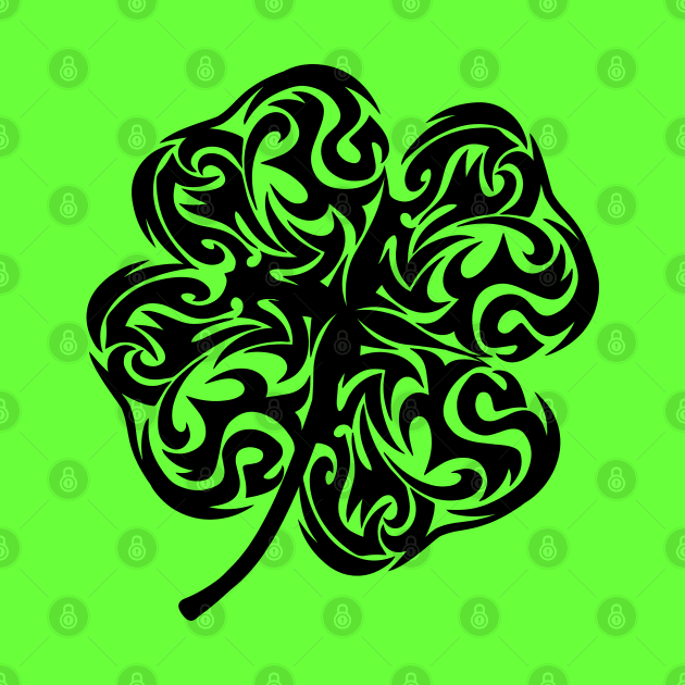 Irish Shamrock Four-leaf Lucky Clover by Nartissima