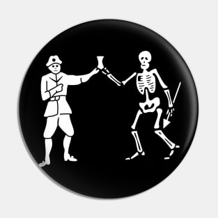 Pirate Flag - Pirate Black Bart - Bartholomew Roberts - Death Skeleton Flag Pin