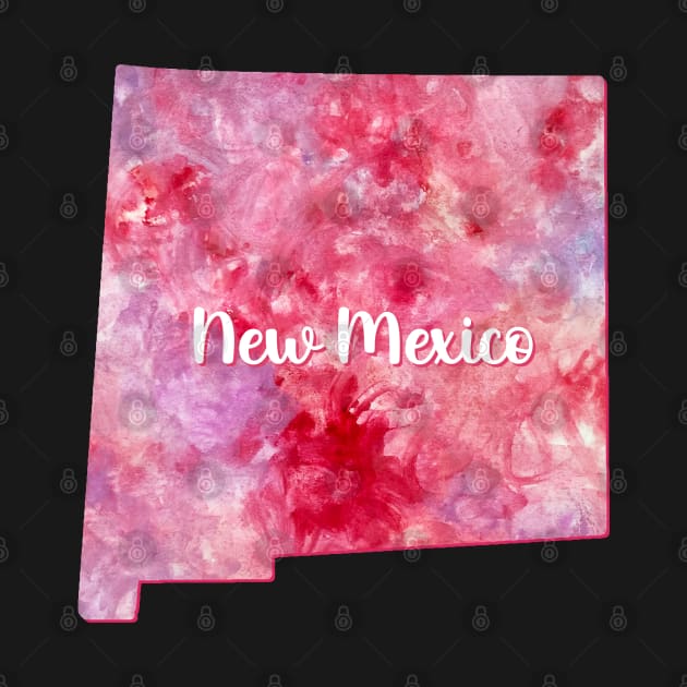 New Mexico state map USA heart watercolor pink watercolour by WatercolorFun