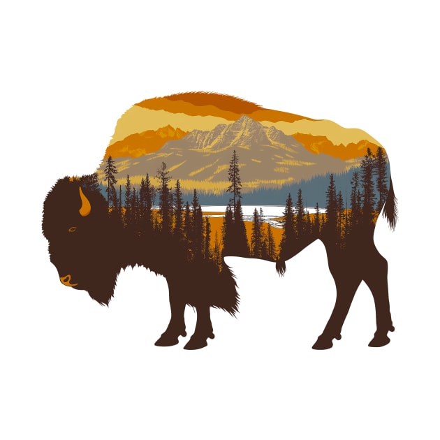 American bison by Wintrly
