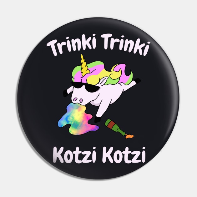 Lustiges Party Einhorn Trinki Kotzi Pin by Foxxy Merch