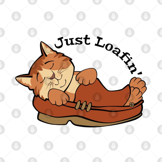 Just Loafin' Cat Sleeping in Shoe by Sue Cervenka