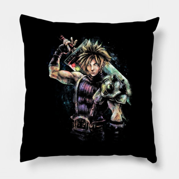 Epic Cloud Strife Final Fantasy VII portrait Pillow by KoLabs