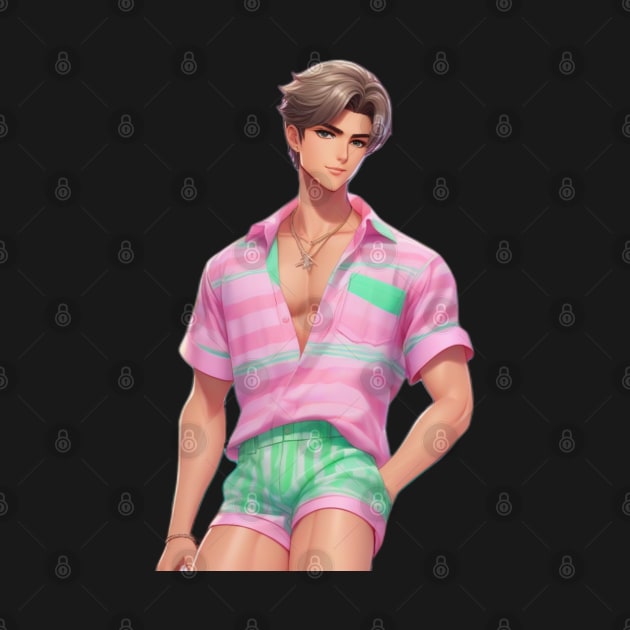 Ken Barbie Doll Pastel Beach Outfit by PLANTONE