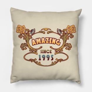 AMAZING SINCE 1995 art nouveau vintage retro 90s Pillow