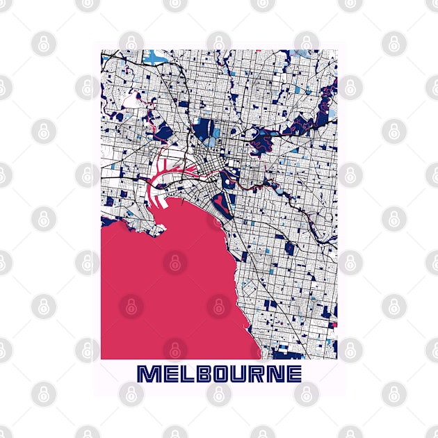 Melbourne - Australia MilkTea City Map by tienstencil