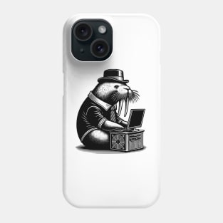 Punk Rock Goth Walrus on Computer Vintage Style Phone Case