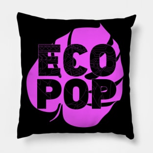 ecopop in a leaf logo design Pillow