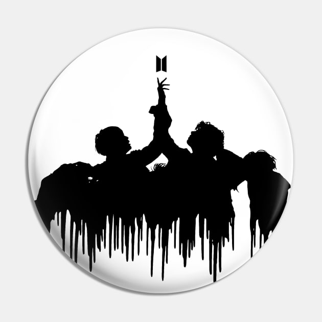 BTS Fake Love melting silhouette (black) | Army | Kpop Pin by Vane22april