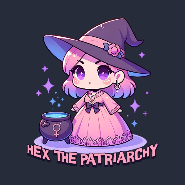 Hex The Patriarchy Cute& Kawaii Feminist Witch by WitchyArty