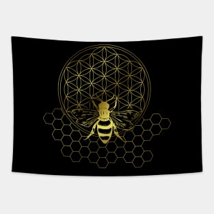 Honey Bee Flower of Life Tapestry