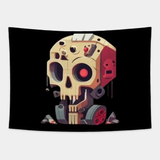 Robot skull Tapestry