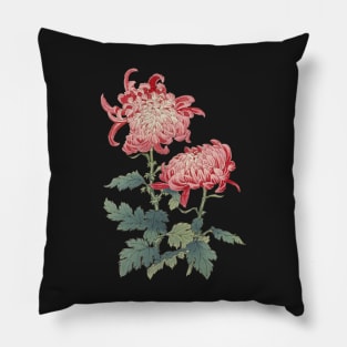 Pink Chrysanthemum 2 - Hasegawa - Traditional Japanese style - Botanical Illustration Pillow