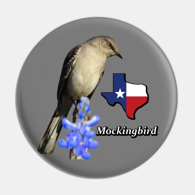 Northern Mockingbird Pin by Paul Prints