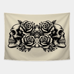 skulls and roses Tapestry