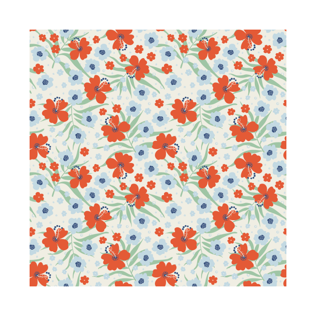 Pattern with tropical flowers by DanielK