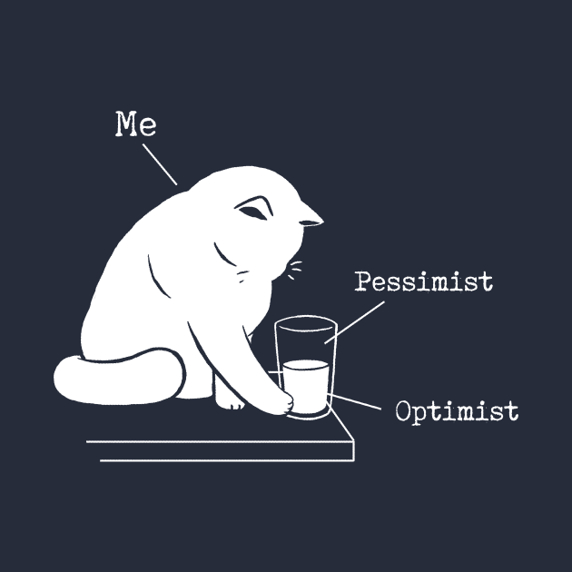 Glass Graphic - Optimist and Pessimist - Funny Cat by BlancaVidal