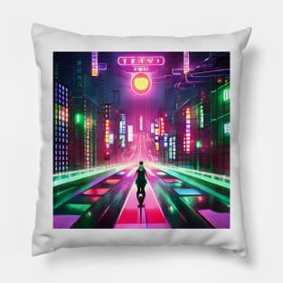 Neon Tokyo in Space - Night Lights Pillow