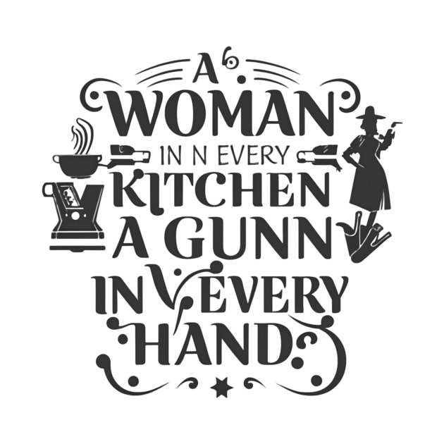 Funny saying -A Woman In Every Kitchen A Gun In Every Hand by Tee.gram