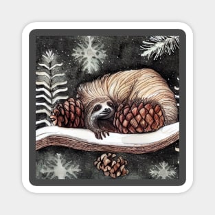 Lazy Christmas, sloth Magnet