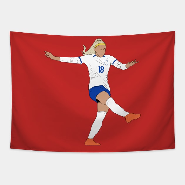 Chloe Kelly England PK Minimalist Lionesses Tapestry by Hevding