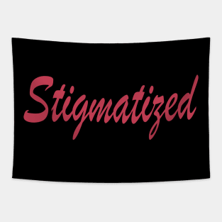 Stigmatized! Typography Retro Red Tapestry