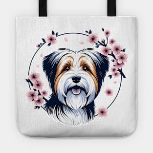 Biewer Terrier Celebrates Spring's Cherry Blossoms Splendor Tote