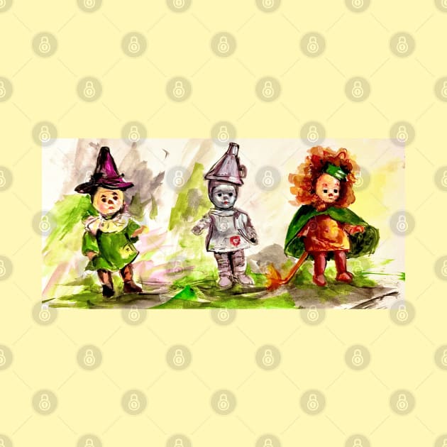 Madame Alexander McDonald happy meal Wizard of Oz collector dolls lion, scarecrow, and tin man. by Peaceful Pigments