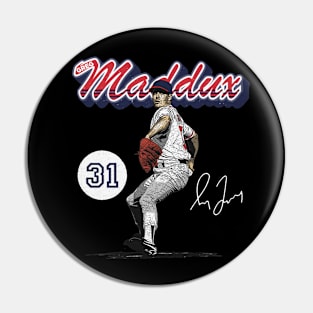 Greg Maddux Atlanta Retro Script Pin