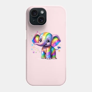 Rainbow baby elephant Phone Case