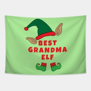 FUNNY CHRISTMAS BEST GRANDMA ELF Tapestry