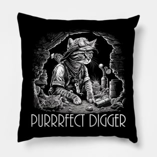 Purrrfect Digger Pillow