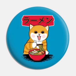 Cat and ramen Pin