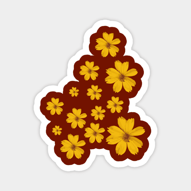 Daisy flower pattern yellow Magnet by carolsalazar