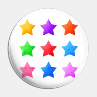 Colorful Watercolor Stars Pack Pin