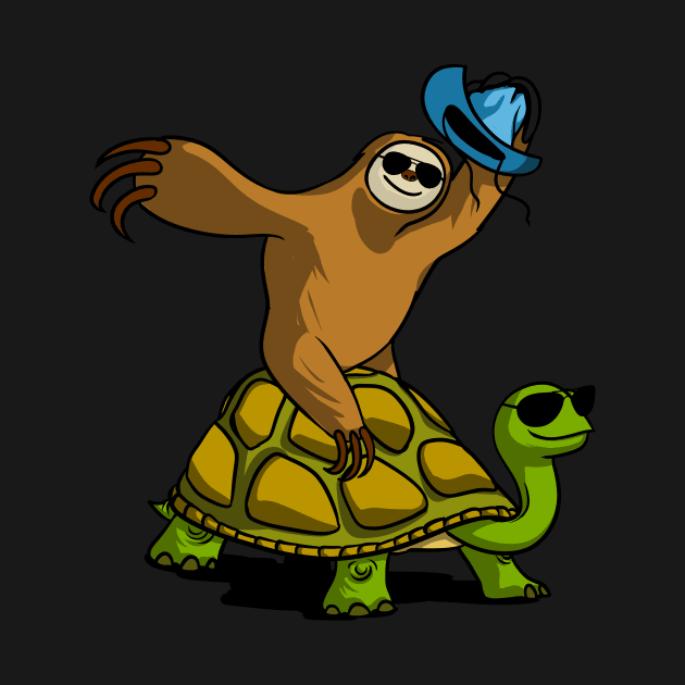 Sloth Riding Turtle by underheaven