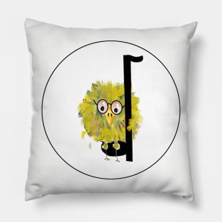 Funny Bird on Music Note Pillow