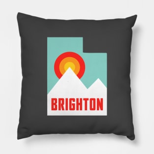 Brighton Utah State Retro Mountains Pillow