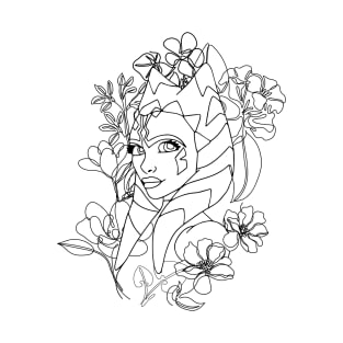 Ahsoka One Line Art Flowers T-Shirt