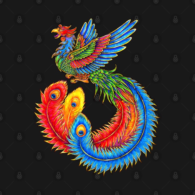 Fenghuang Chinese Phoenix Rainbow Bird by rebeccawangart