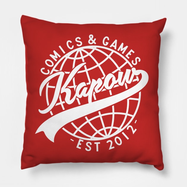 Kapow Baseball One-Color White Pillow by TDW27